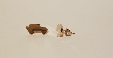 Rose Gold Jeep Style Silhouette Earrings — Offroad Collectibles.