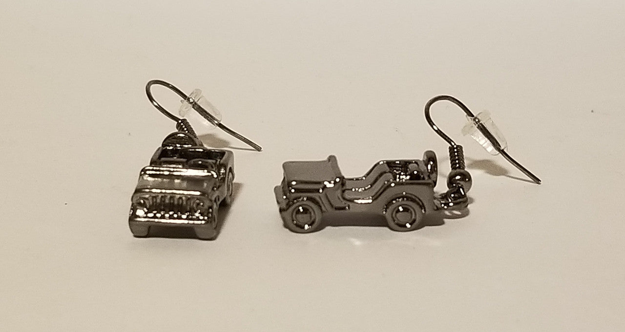 Silver Jeep Style Earrings