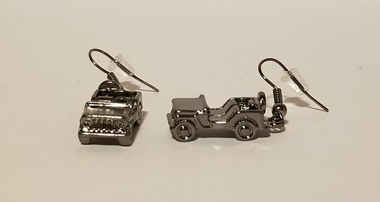 Silver Jeep Style Earrings