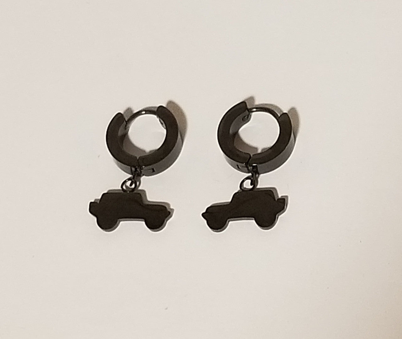Black Jeep Vehicle Hoop Earrings
