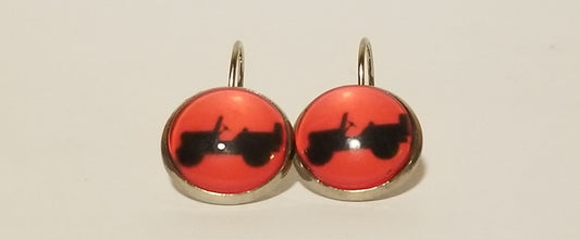 Red Jeep Willys Earrings — Offroad Collectibles.