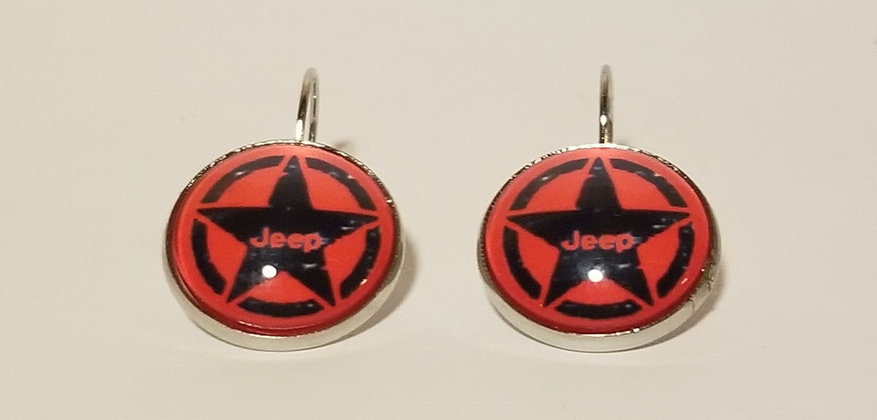 Red Jeep Star Earrings