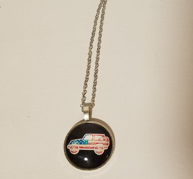Black Jeep Flag Necklace