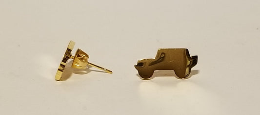 Gold Jeep Style Silhouette Earrings — Offroad Collectibles.