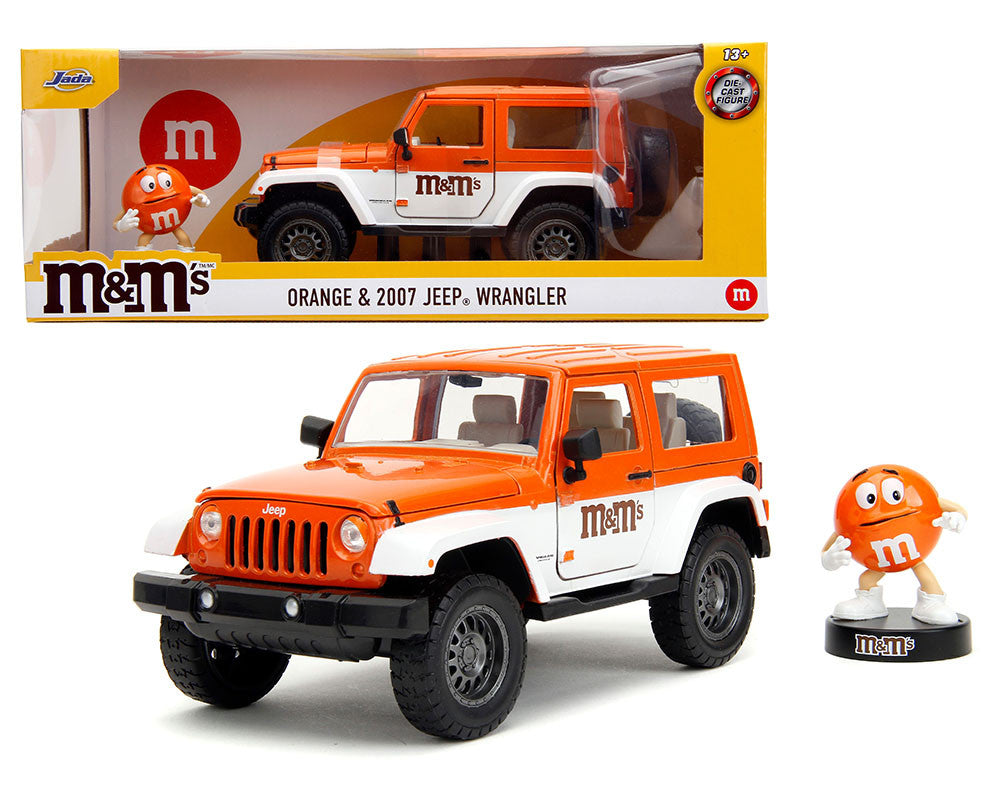Jada 1:24 2007 Jeep Wrangler & Orange – M&M’s – Hollywood Rides — Offroad Collectibles.