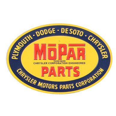 MOPAR PARTS EMBOSSED TIN MAGNET — Offroad Collectibles.