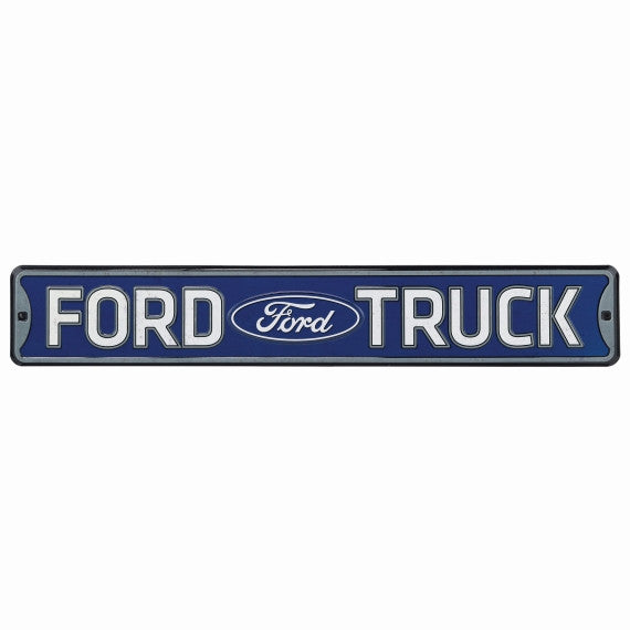 FORD TRUCK EMBOSSED TIN STREET SIGN