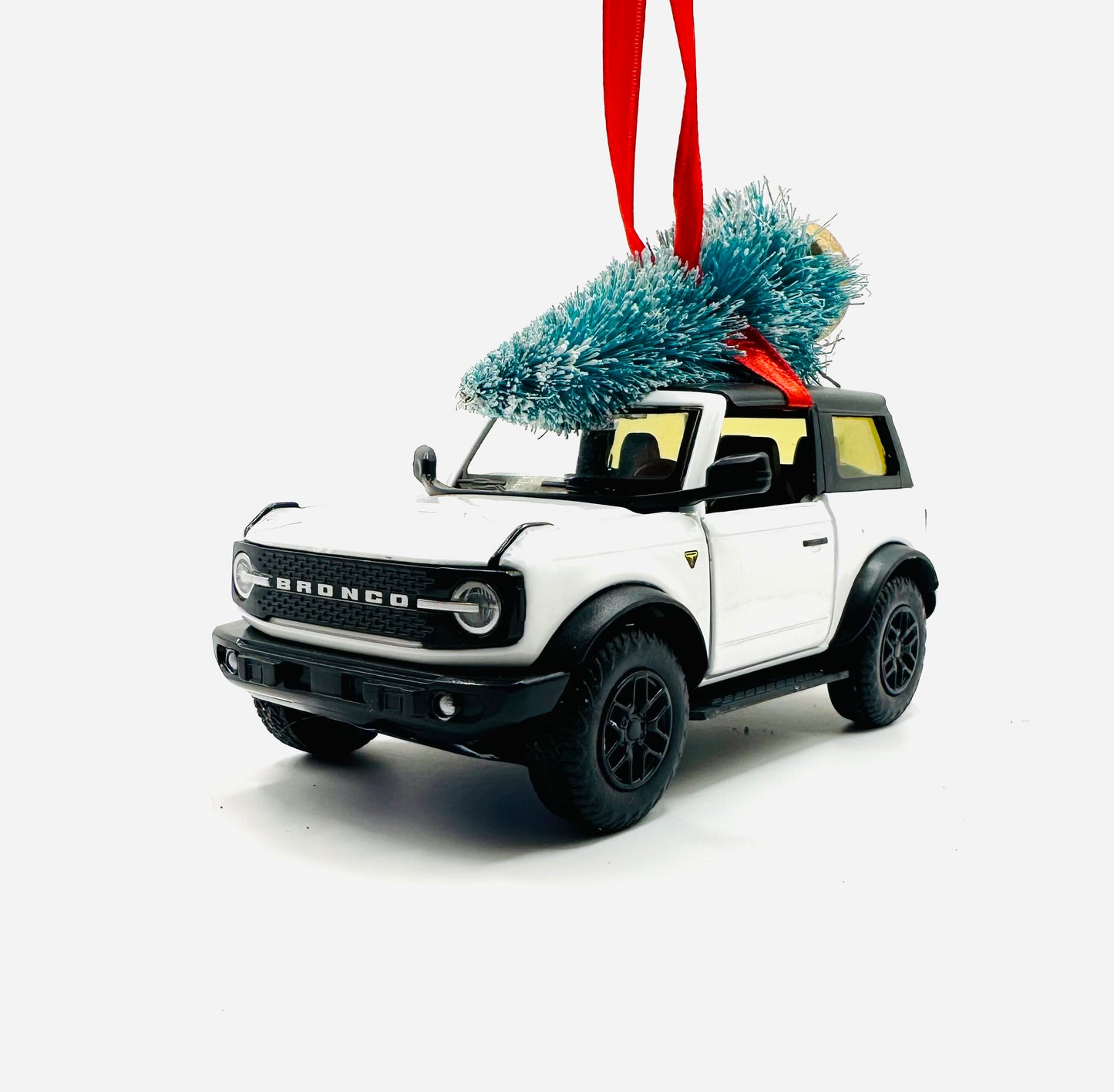 White 2 Door Ford Bronco Convertible Ornament