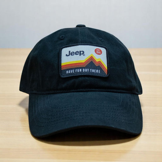 Hat - Jeep Have Fun Out There Patch Garment Washed Black — Offroad Collectibles.