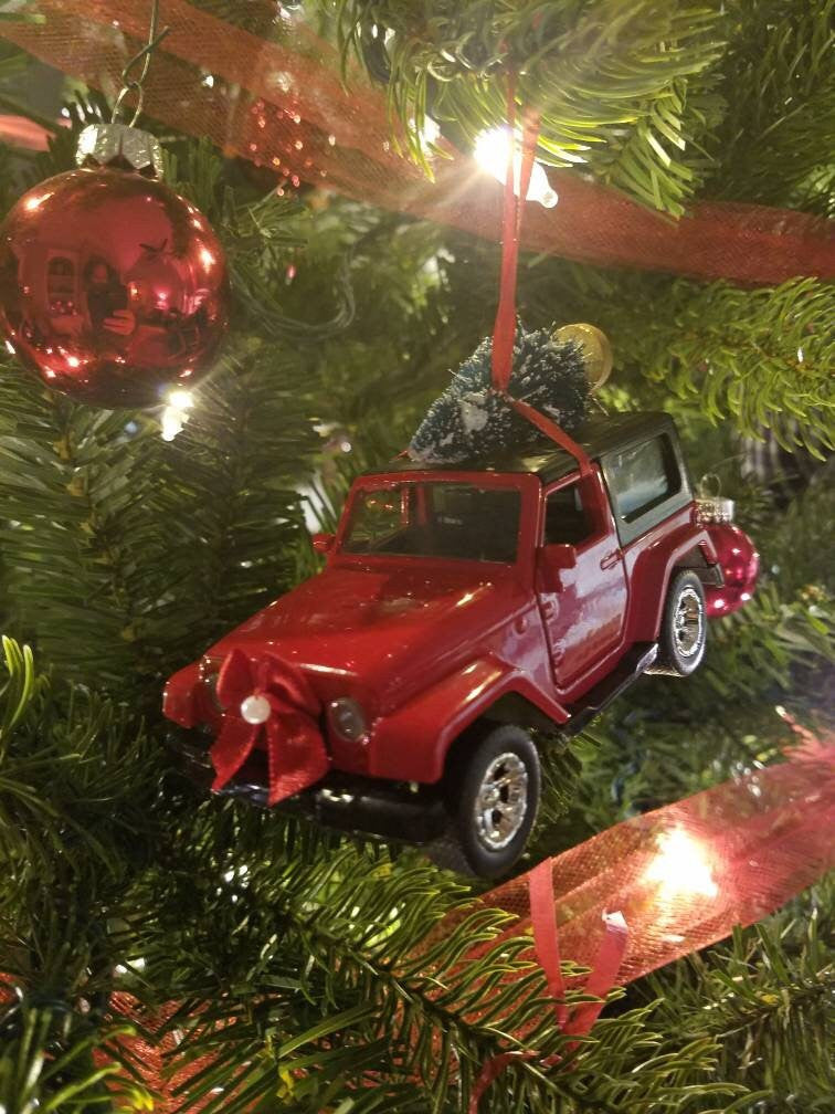 Jeep Wrangler JK 2 Door Red Rubicon Ornament