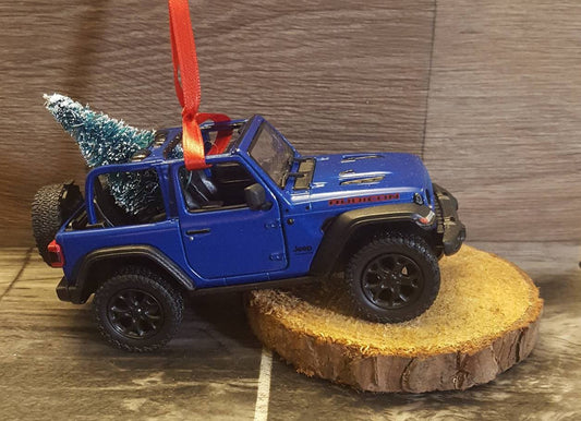 Blue Jeep Wrangler JL Rubicon Christmas Tree Ornament – Gift for Enthusiasts