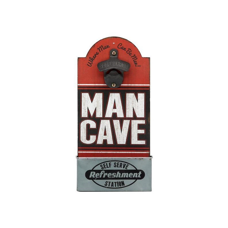 METAL AND MDF BOTTLE OPENER - MAN CAVE
