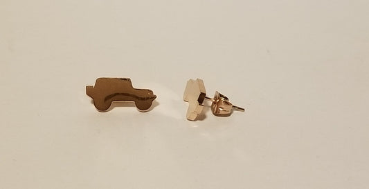 Rose Gold Jeep Style Silhouette Earrings — Offroad Collectibles.