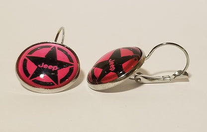 Pink Jeep Star Earrings