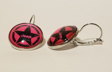 Pink Jeep Star Earrings