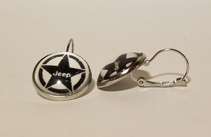 White Jeep Star Earrings