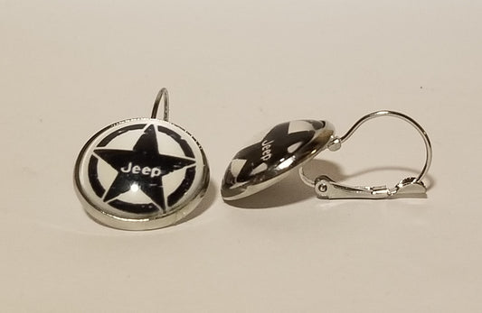 White Jeep Star Earrings