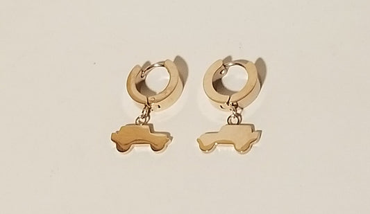 Rose Gold Jeep Vehicle Hoop Earrings — Offroad Collectibles.
