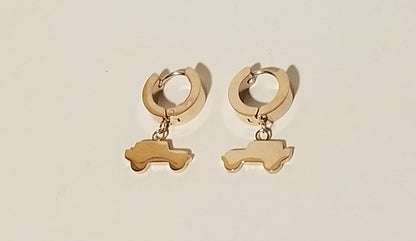 Rose Gold Jeep Vehicle Hoop Earrings