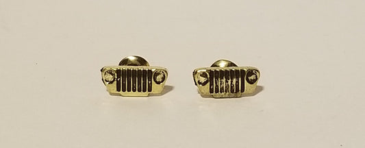 Gold Jeep Grille Stud Earrings — Offroad Collectibles.