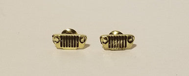 Gold Jeep Grille Stud Earrings