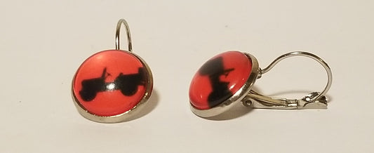 Red Jeep Willys Earrings