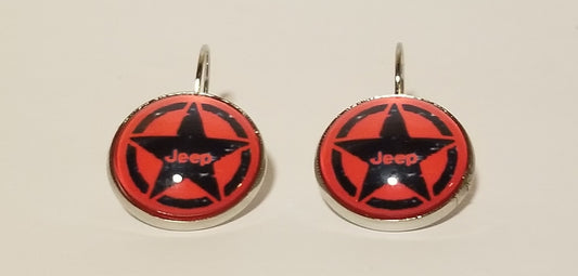 Red Jeep Star Earrings — Offroad Collectibles.