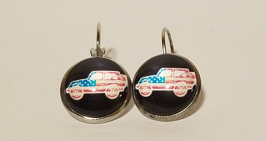 Black Jeep Flag Earrings — Offroad Collectibles.