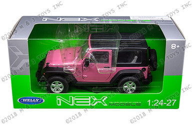 Welly 1:24 W/B - 2007 Jeep Wrangler Pink with Black Top)