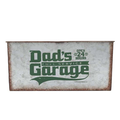 DAD'S GARAGE GALVANIZED CONTAINER