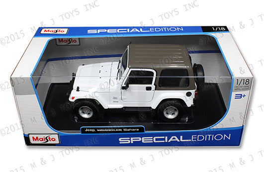 Maisto 1:18 Special Edition - Jeep Wrangler Sahara White with Grey Top