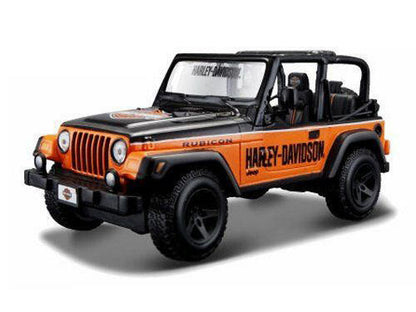 Maisto, 32190ORBK - 1:24 Jeep Wrangler Rubicon Diecast - Harley Davidson - Orange