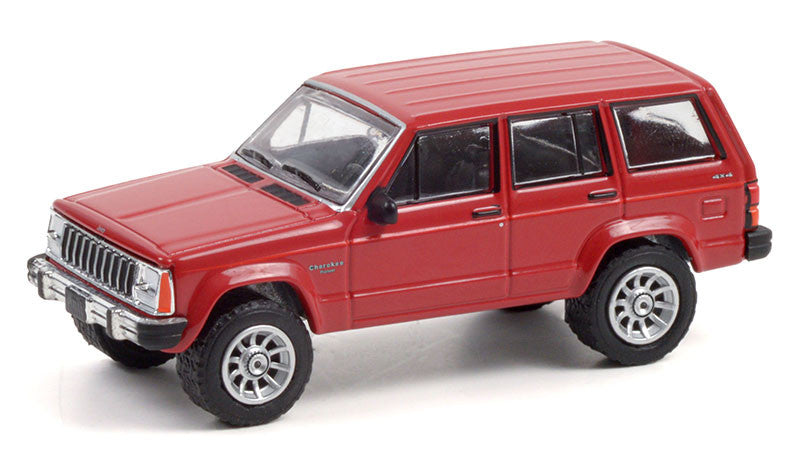 Greenlight 1/64 All Terrain 12 1985 Jeep Cherokee Pioneer RED 35210A