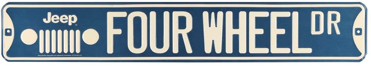 Jeep Four Wheel Drive Metal Street Sign