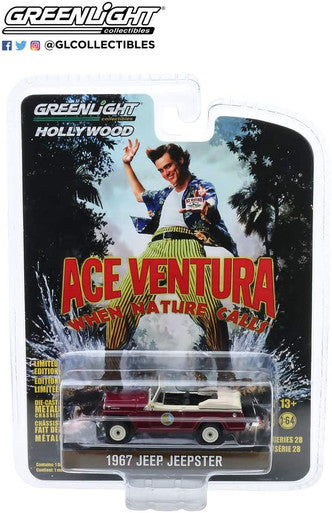 Greenlight 1:64 Hollywood Series 28 - Ace Ventura: When Nature Calls (1995) - 1967 Jeepster Convertible