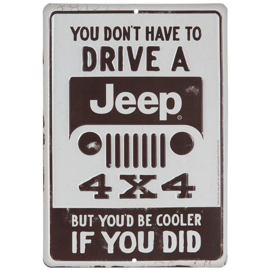 Brown & White Jeep Metal Sign