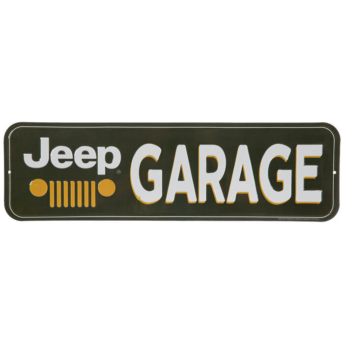 Green & White Jeep Garage Metal Sign