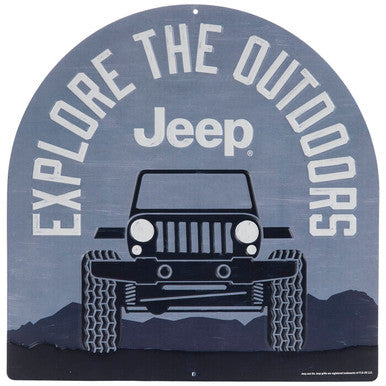 Explore The Outdoors Jeep Metal Sign