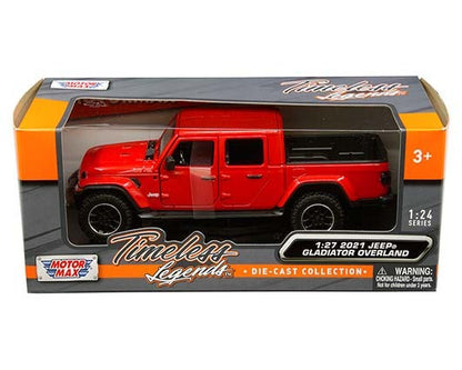 Motormax 1:27 W/B - Timeless Legends - 2021 Jeep Gladiator Overland Hard Top (Red)