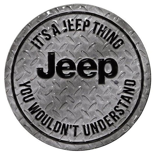 IT’S A JEEP THING ROUND EMBOSSED TIN MAGNET — Offroad Collectibles.