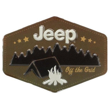 JEEP CAMPING EMBOSSED TIN MAGNET — Offroad Collectibles.