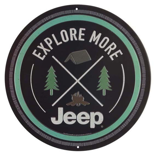 JEEP EXPLORE MORE EMBOSSED TIN SIGN — Offroad Collectibles.