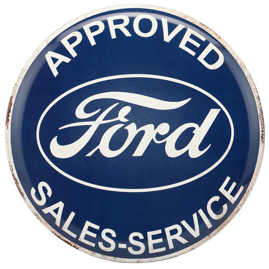 FORD HIGH GLOSS TIN BUTTON SIGN — Offroad Collectibles.