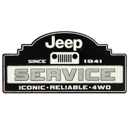 JEEP SERVICE EMBOSSED TIN SIGN