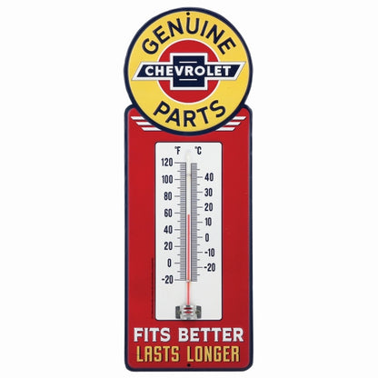 CHEVROLET WEATHER RESISTANT EMBOSSED TIN THERMOMETER