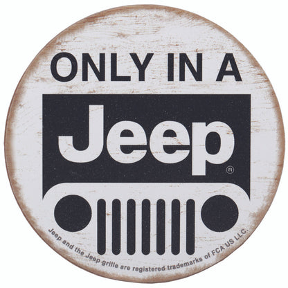 Only In A Jeep Grille Wood Magnet