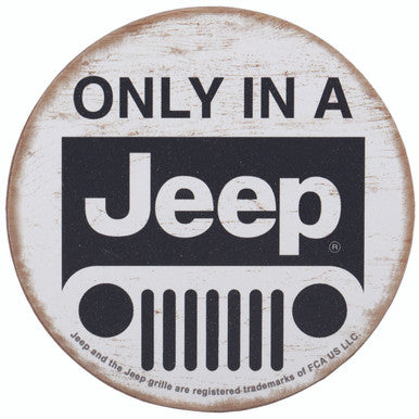 Only In A Jeep Grille Wood Magnet