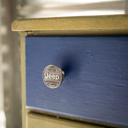 Jeep - "Since 1941 Guaranteed Superior Quality" Round Embossed Metal Knob