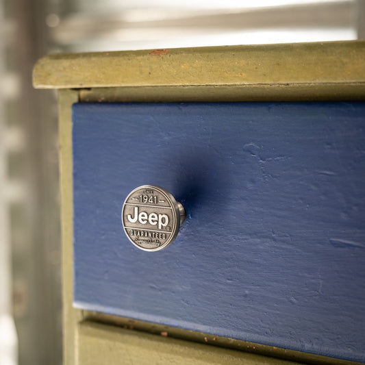 Jeep - "Since 1941 Guaranteed Superior Quality" Round Embossed Metal Knob