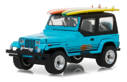 Greenlight 1:64 The Hobby Shop Series 2 - 1987 Jeep Wrangler YJ with Surfboards